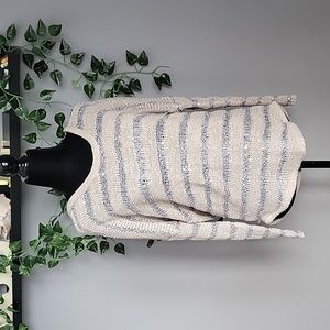 Willow and Clay Sheer/Sequined striped sweater